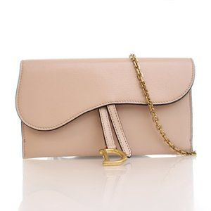 Dior Goatskin Saddle Pouch With Chain